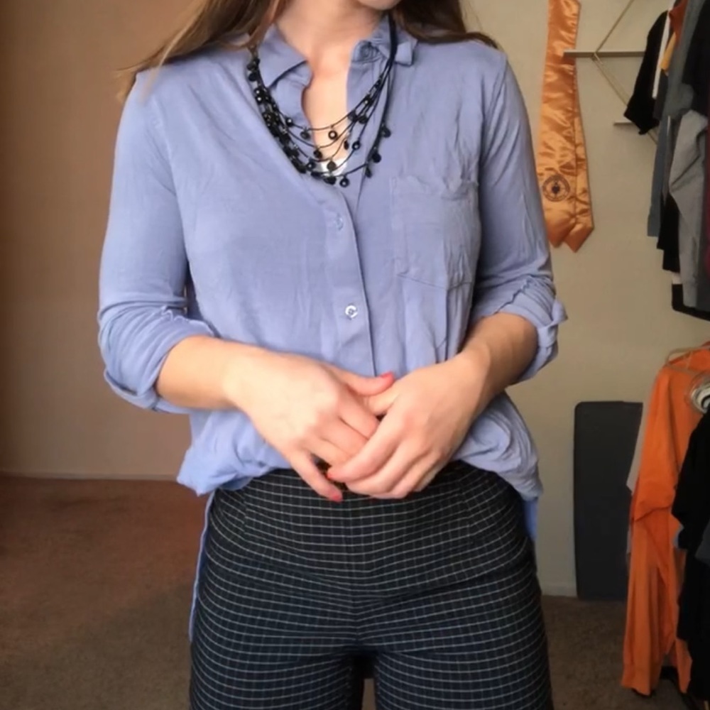 Soft long button down shirt
